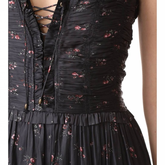 Ulla Johnson Black Floral Maxi Dress - Picture 3 of 12